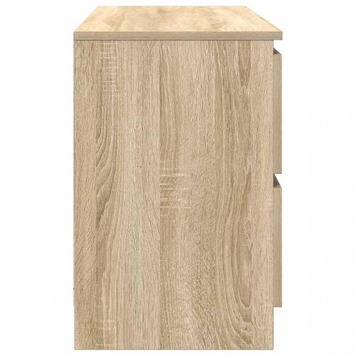 TV-bord 100 x 35 x 54 cm med 4 skuffer - sonoma-eg