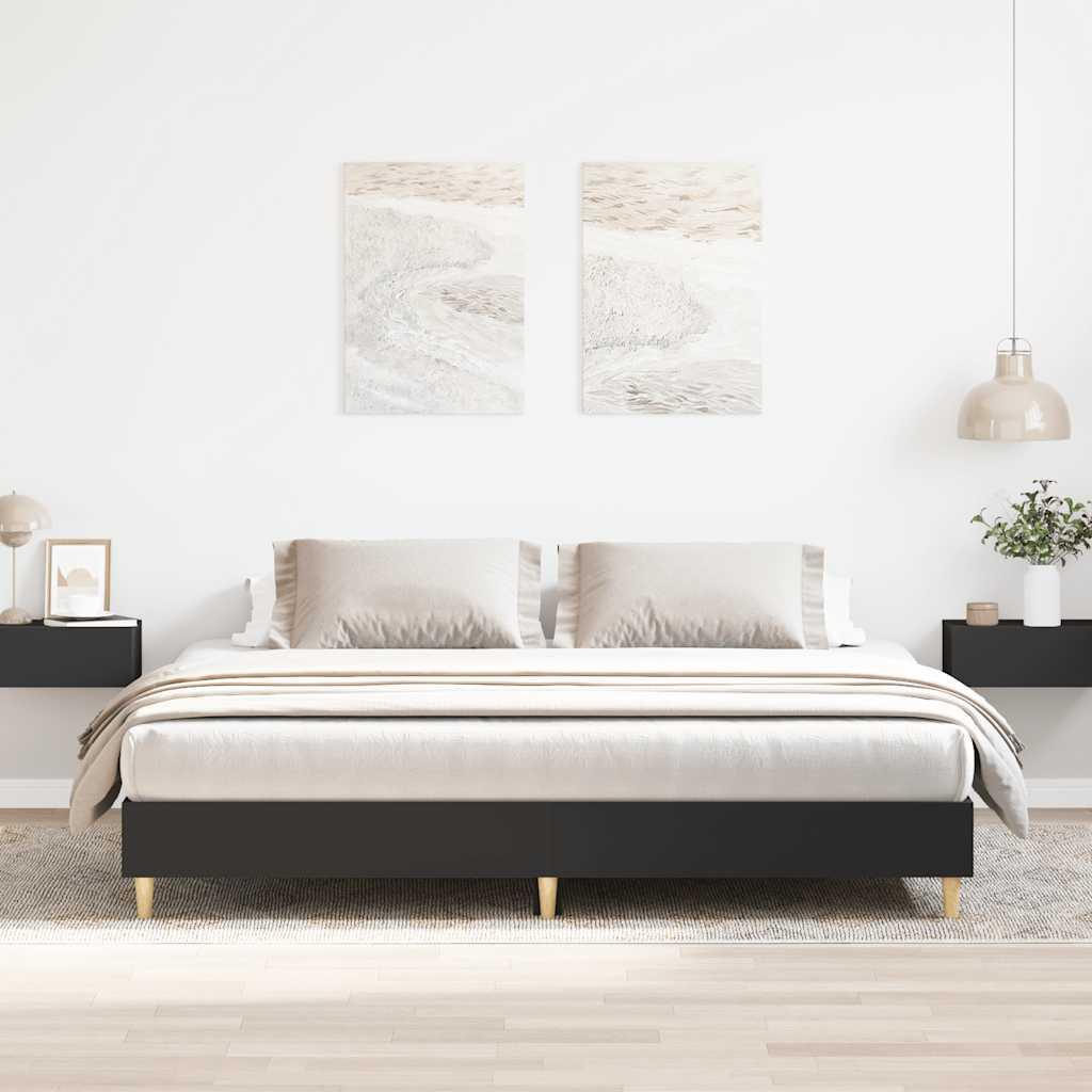 Sengestel uden madras 200x200 cm konstrueret træ sort
