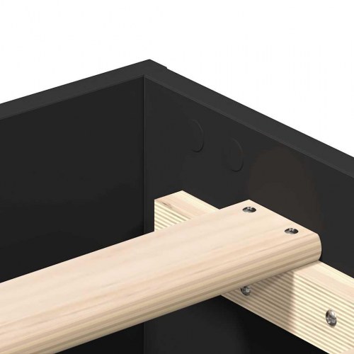 Sengestel 200 x 200 cm med lamelbund uden madras - sort