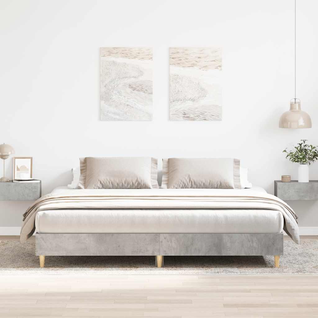 Sengestel uden madras 200x200 cm konstrueret træ betongrå