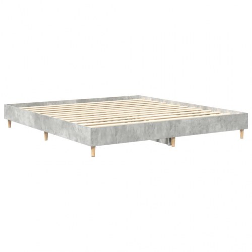 Sengestel 200 x 200 cm med lamelbund - betongrå