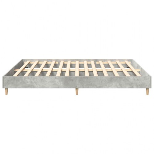 Sengestel 200 x 200 cm med lamelbund - betongrå