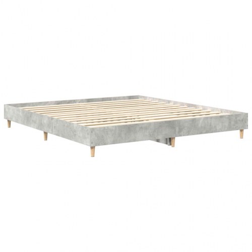 Sengestel 200 x 200 cm med lamelbund - betongrå