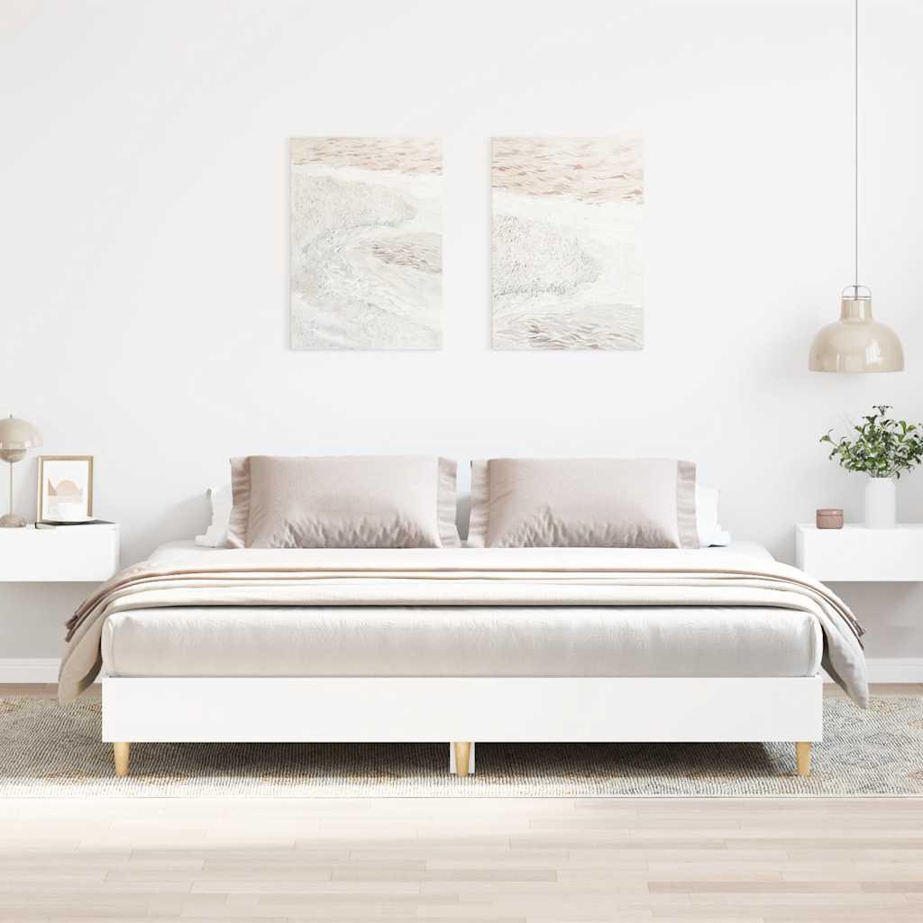 Sengestel Uden Madras Konstrueret Træ Antikt Træ - Hvid / 180 x 200 cm