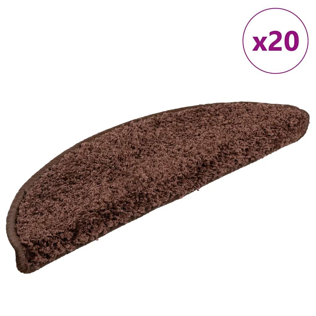 Trappemåtter 20 stk. 56x17x3 cm brune halvrunde
