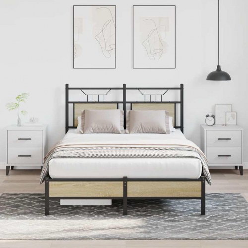 Sengeramme 120 x 200 cm uden madras med sengegavl - sonoma-eg