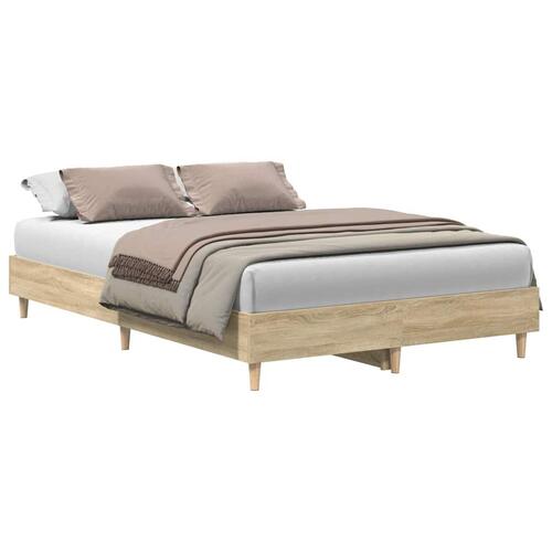 Sengestel uden madras 140x190 cm konstrueret træ sonoma-eg