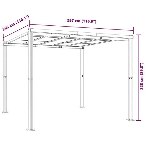 Havepavillon 3x3 m aluminium antracitgrå