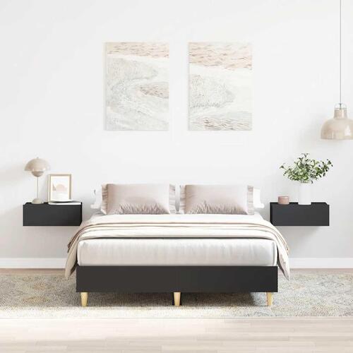 Sengestel uden madras 135x190 cm konstrueret træ sort