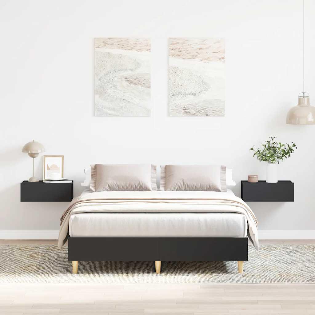 Sengestel uden madras 135x190 cm konstrueret træ sort