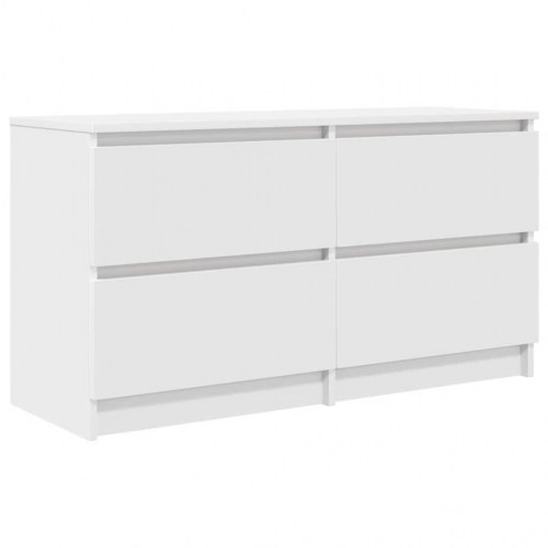 TV-bord med 4 skuffer - hvid, 100 x 35 x 54 cm