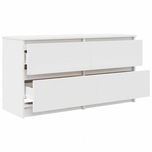 TV-bord med 4 skuffer - hvid, 100 x 35 x 54 cm