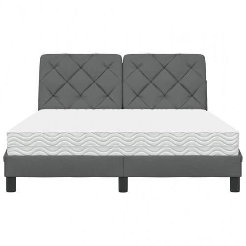 Seng med madras 120x200 cm stof mørkegrå
