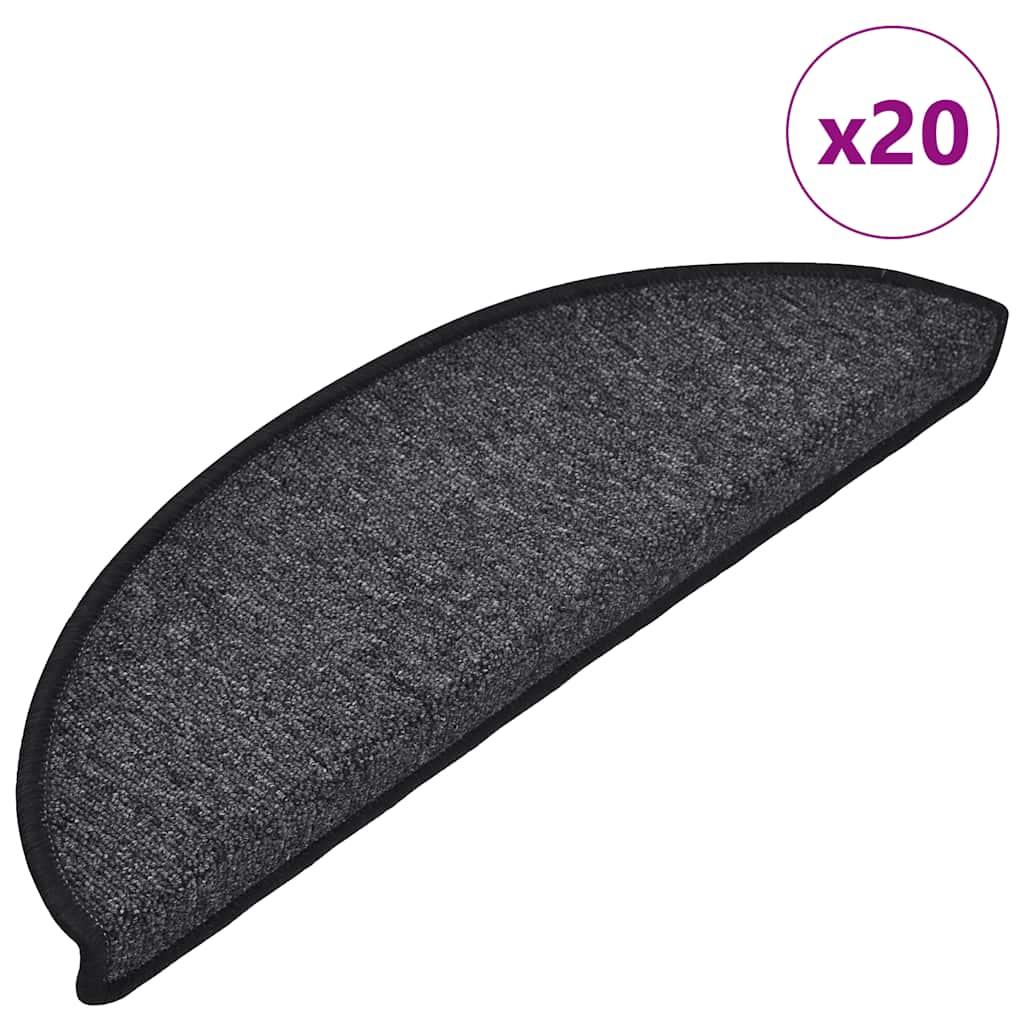 Trappemåtter 20 stk. 56x17x3 cm antracit halvrund