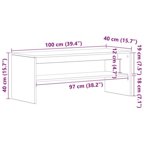 TV-bord 100 × 40 × 40 cm i konstrueret træ - sort eg