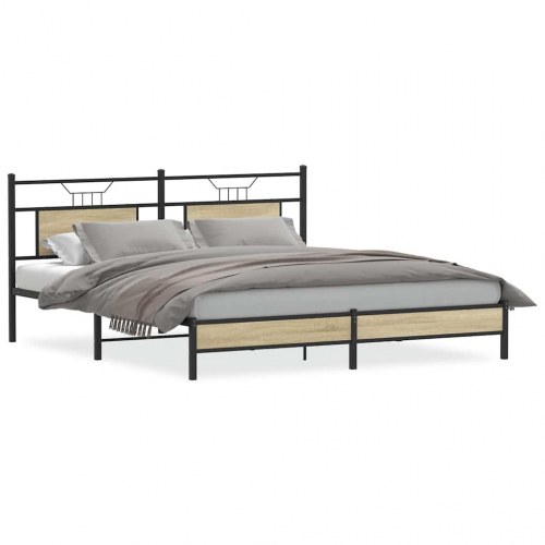 Sengeramme med sengegavl 160 x 200 cm - sonoma-eg