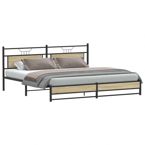 Sengeramme 200 x 200 cm i metal - sonoma-eg