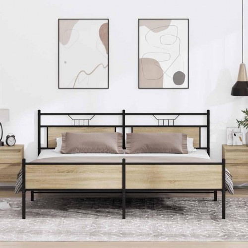 Sengeramme 200 x 200 cm i metal - sonoma-eg