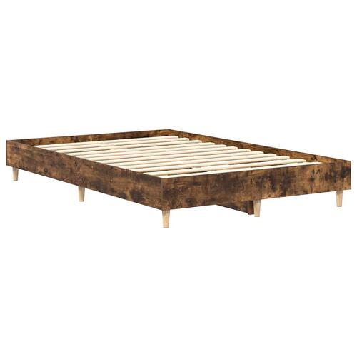 Sengestel uden madras 120x190 cm konstrueret træ røget eg