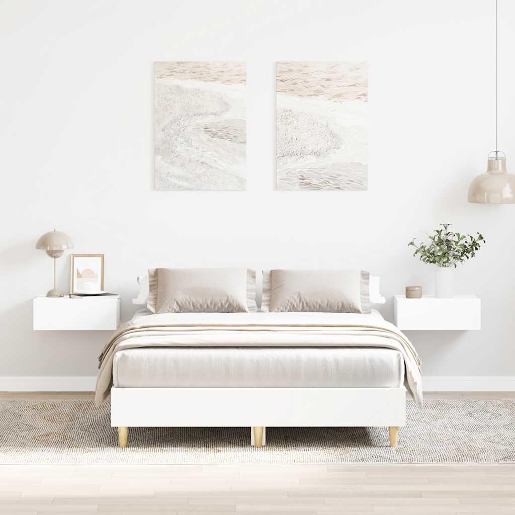 Sengestel uden madras 135x190 cm konstrueret træ hvid