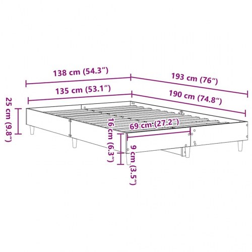 Sengestel uden madras 135 x 190 cm - hvid