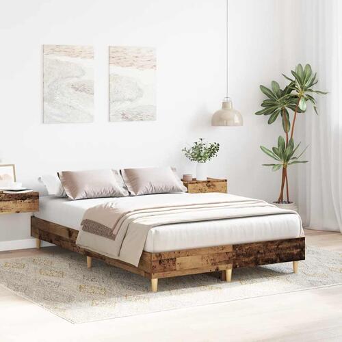 Sengestel uden madras 140x190 cm konstrueret træ antikt træ