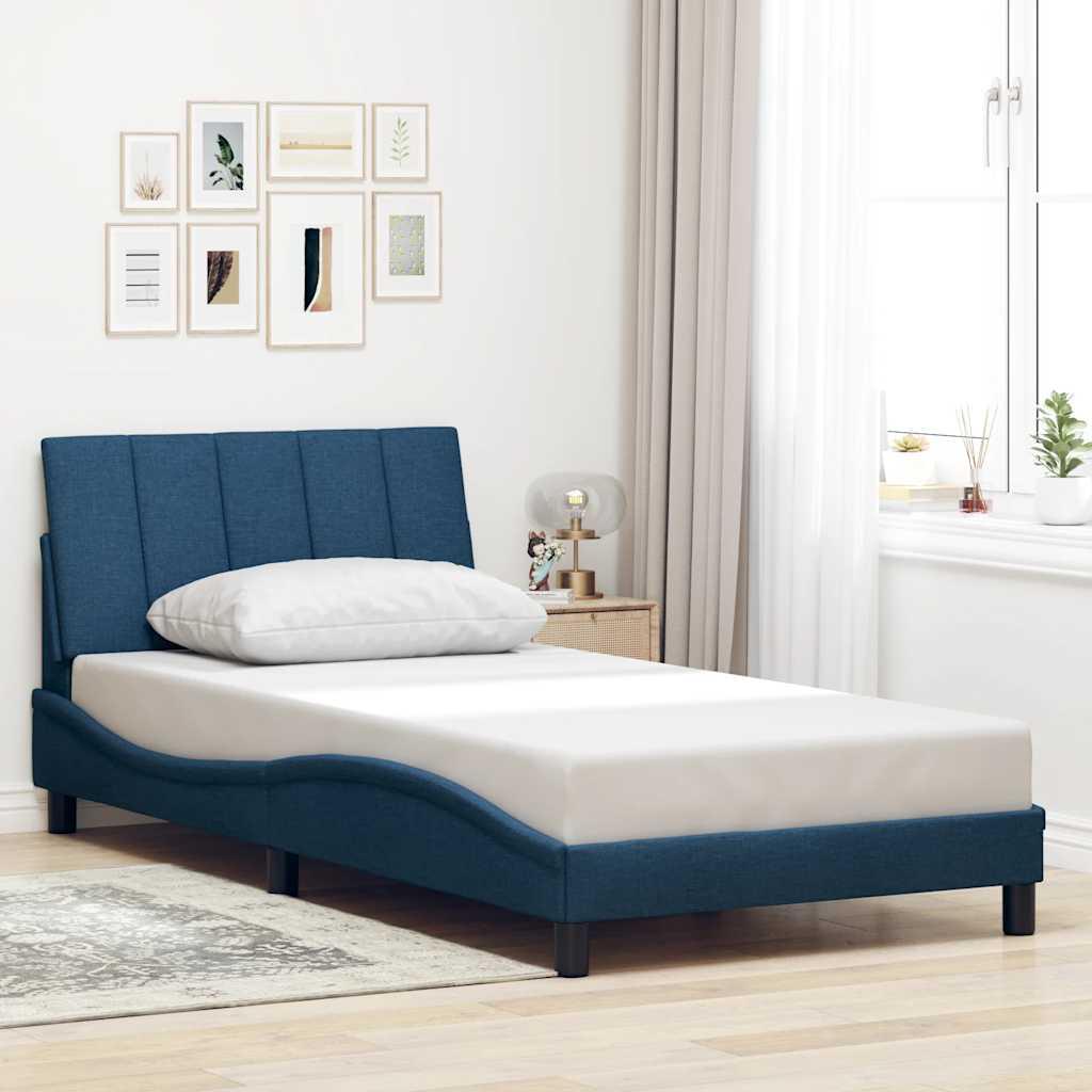 Sengeramme uden madras Hanko 100x200 cm stof blå