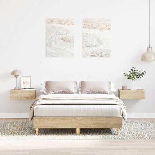 Sengestel uden madras 120x190 cm konstrueret træ sonoma-eg