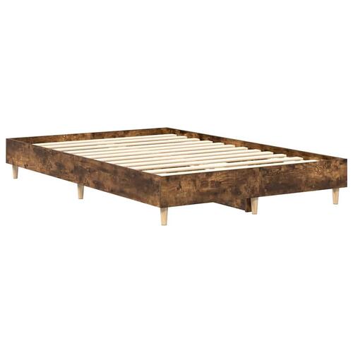 Sengestel uden madras 140x190 cm konstrueret træ røget eg