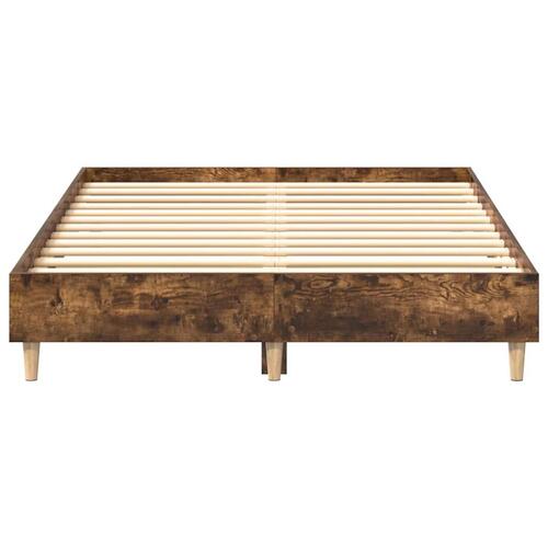 Sengestel uden madras 140x190 cm konstrueret træ røget eg