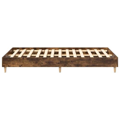Sengestel uden madras 140x190 cm konstrueret træ røget eg