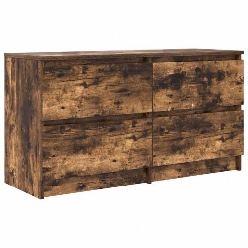TV-bord med 4 skuffer - røget egetræsfarve, 100 x 35 x 54 cm