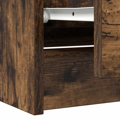 TV-bord med 4 skuffer - røget egetræsfarve, 100 x 35 x 54 cm