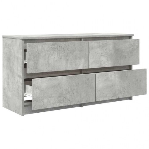 TV-bord med 4 skuffer - betongrå, 100 x 35 x 54 cm