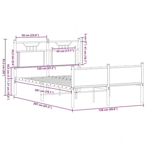 Sengeramme 120 x 200 cm uden madras - sonoma-eg