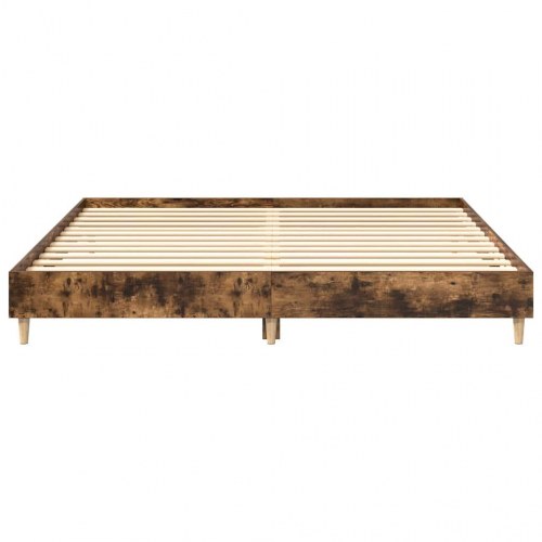 Sengestel 200 x 200 cm uden madras - røget eg