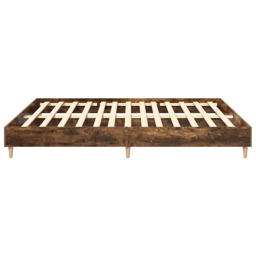 Sengestel 200 x 200 cm uden madras - røget eg