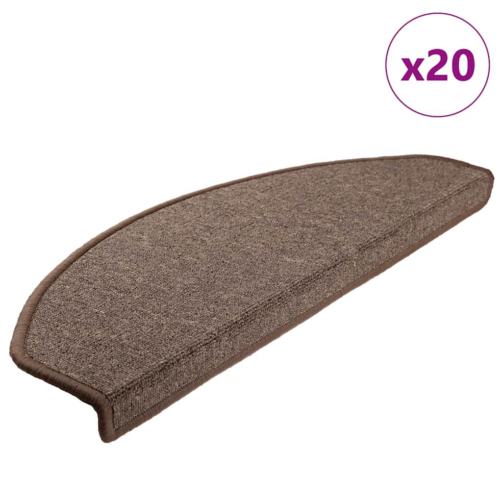 Trappemåtter 20 stk. - halvrunde 65 × 24 × 4 cm, mørkebrune