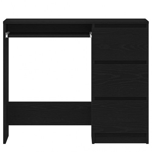 Skrivebord med 3 skuffer - 90 × 45 × 76 cm, sort eg
