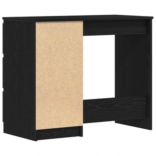 Skrivebord med 3 skuffer - 90 × 45 × 76 cm, sort eg