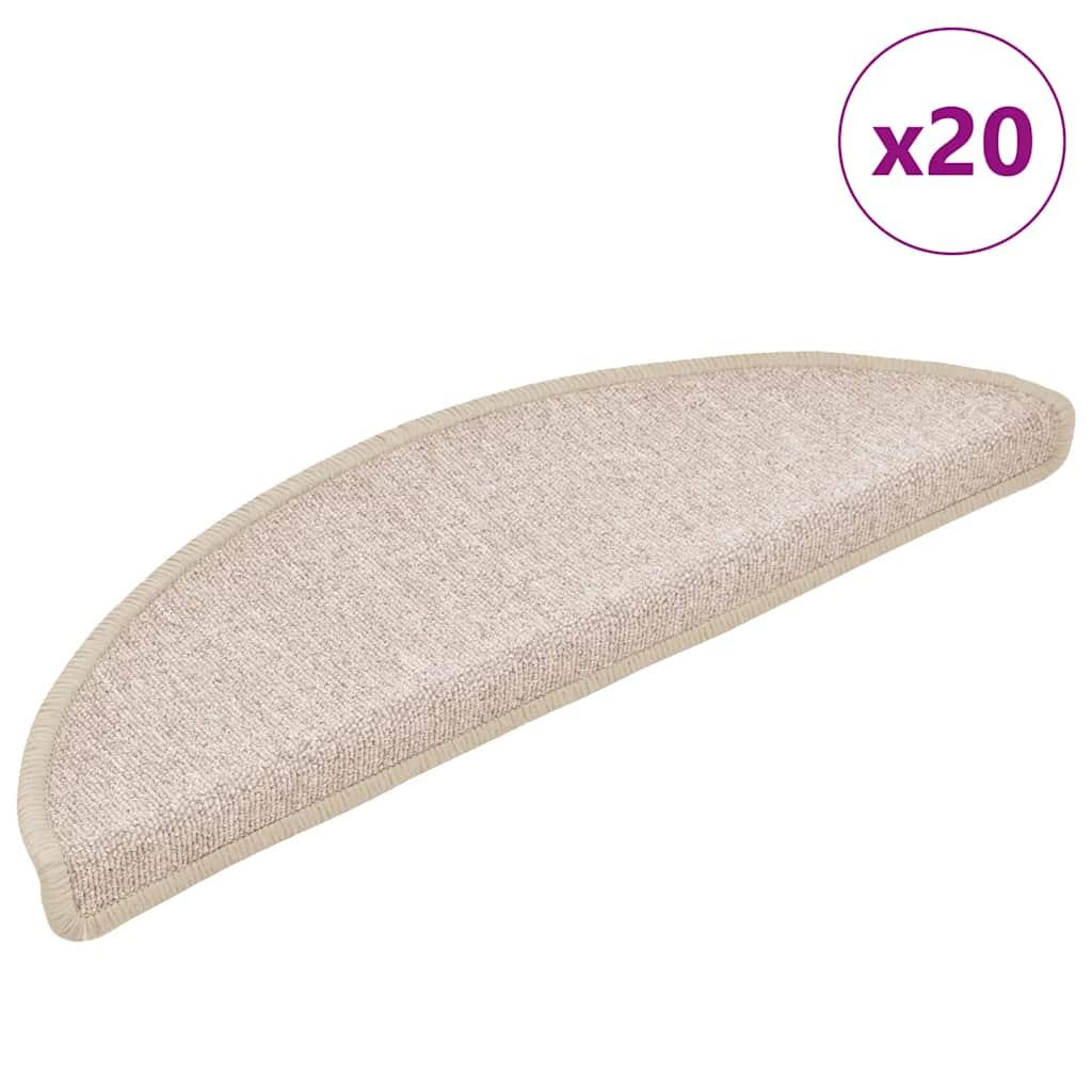 Trappemåtter 20 stk. 56x17x3 cm taupe halvrund