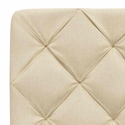 Seng med madras 140x200 cm stof cremefarvet