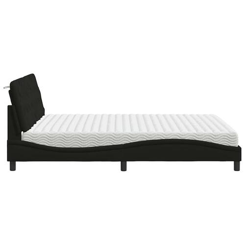 Seng med madras 160x200 cm stof sort