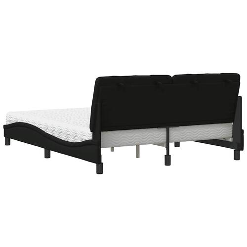 Seng med madras 160x200 cm stof sort