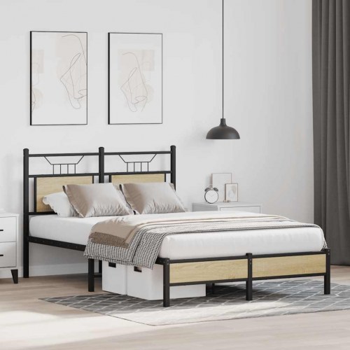 Sengeramme 120 x 190 cm med sengegavl - sonoma-eg
