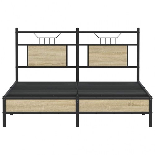Sengeramme 137 x 190 cm med sengegavl uden madras - sonoma-eg
