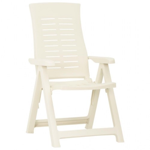 Lænestole til haven 2 stk. plastik hvid