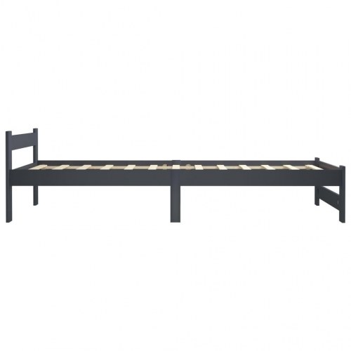 Sengeramme i massivt fyrretræ 100×200 cm - mørkegrå