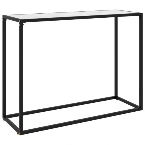 Konsolbord 100×35×75 cm - hærdet glas i hvid marmorlook