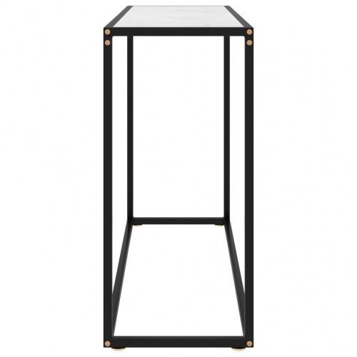 Konsolbord 100×35×75 cm - hærdet glas i hvid marmorlook